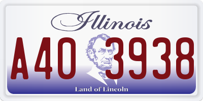 IL license plate A403938