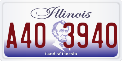 IL license plate A403940