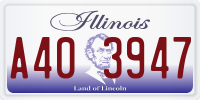 IL license plate A403947