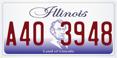 IL license plate A403948