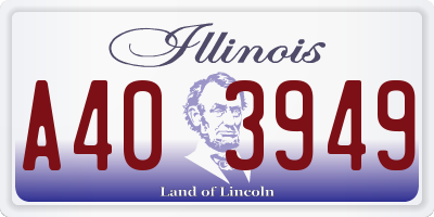 IL license plate A403949
