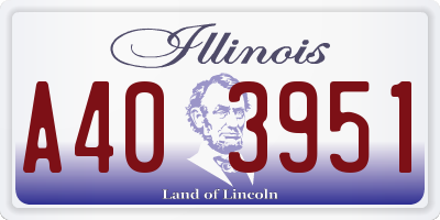 IL license plate A403951