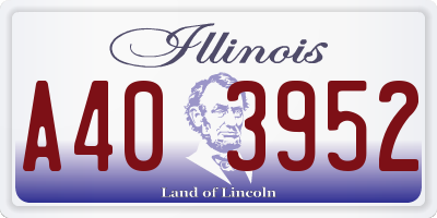 IL license plate A403952