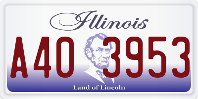IL license plate A403953
