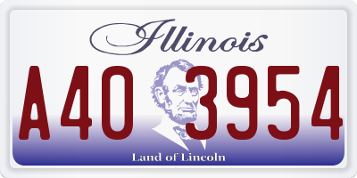 IL license plate A403954