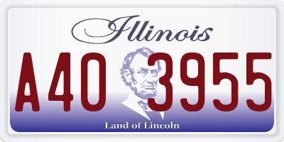 IL license plate A403955