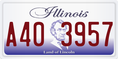 IL license plate A403957