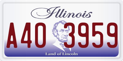 IL license plate A403959