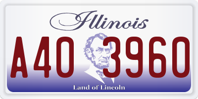 IL license plate A403960