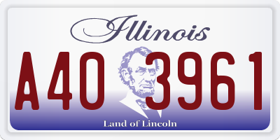 IL license plate A403961