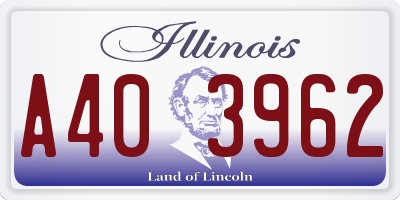 IL license plate A403962