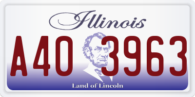 IL license plate A403963