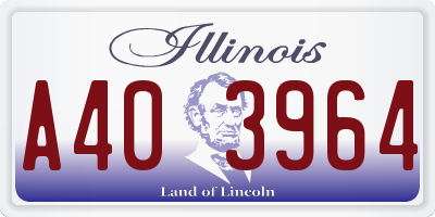 IL license plate A403964