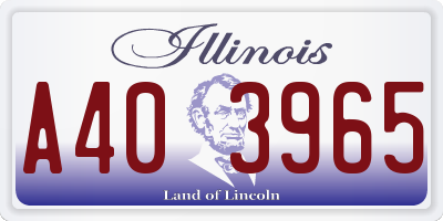 IL license plate A403965