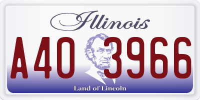 IL license plate A403966