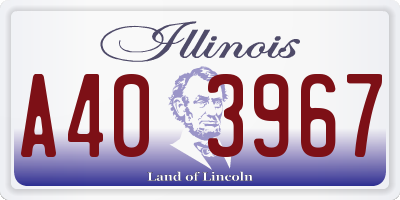 IL license plate A403967