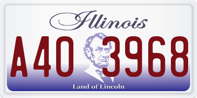 IL license plate A403968