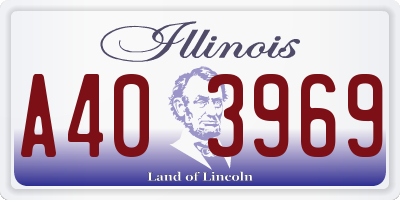 IL license plate A403969