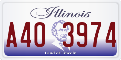 IL license plate A403974