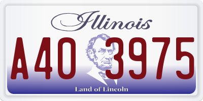 IL license plate A403975