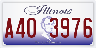 IL license plate A403976