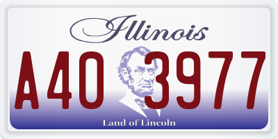IL license plate A403977