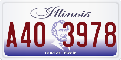 IL license plate A403978