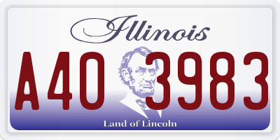 IL license plate A403983