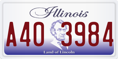IL license plate A403984