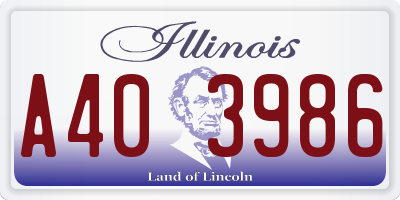 IL license plate A403986