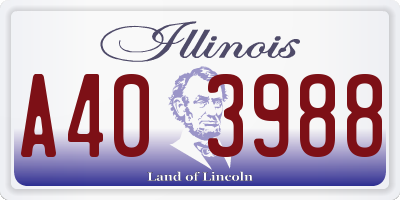 IL license plate A403988