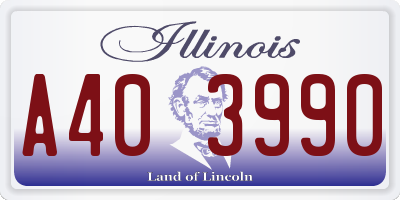 IL license plate A403990