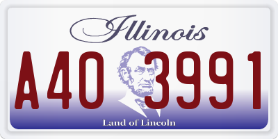 IL license plate A403991