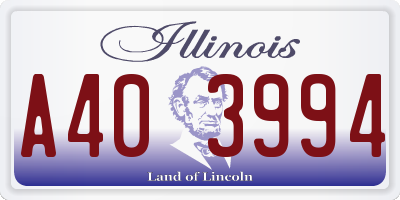IL license plate A403994