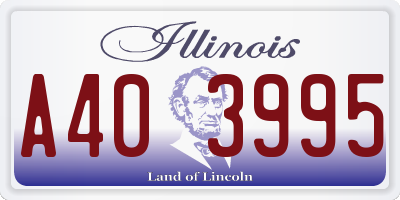 IL license plate A403995