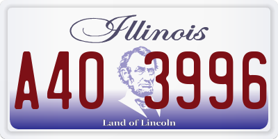 IL license plate A403996