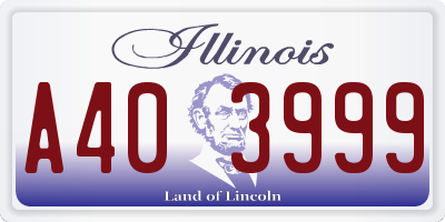 IL license plate A403999