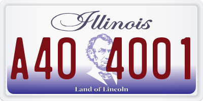 IL license plate A404001