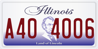 IL license plate A404006