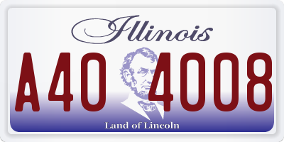IL license plate A404008