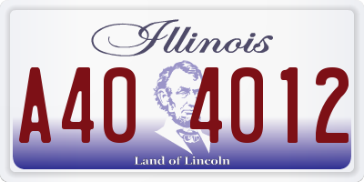 IL license plate A404012