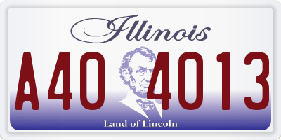 IL license plate A404013