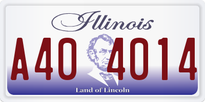 IL license plate A404014