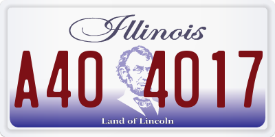 IL license plate A404017