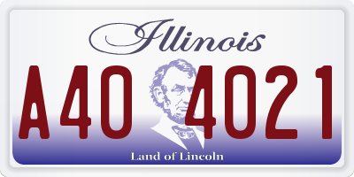 IL license plate A404021