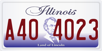 IL license plate A404023