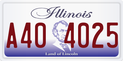 IL license plate A404025