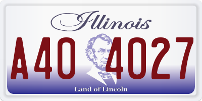 IL license plate A404027