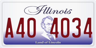 IL license plate A404034