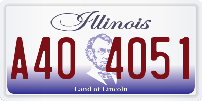 IL license plate A404051